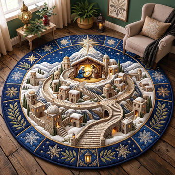 Bethlehem Journey Round Mat Rug - Nature Design | Serene Home Decor