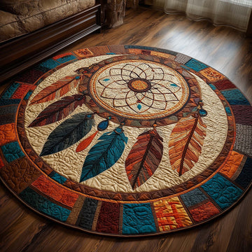 Native Warrior Spirit Round Mat Rug - Nature Design | Serene Home Decor (Design 12)