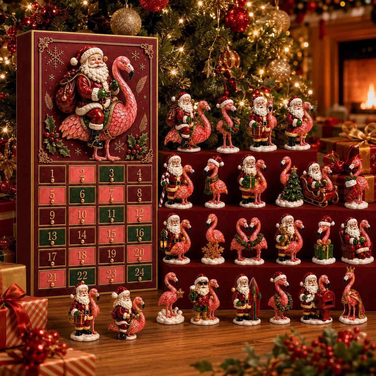 2026 Santa Flamingo Christmas advent calendar