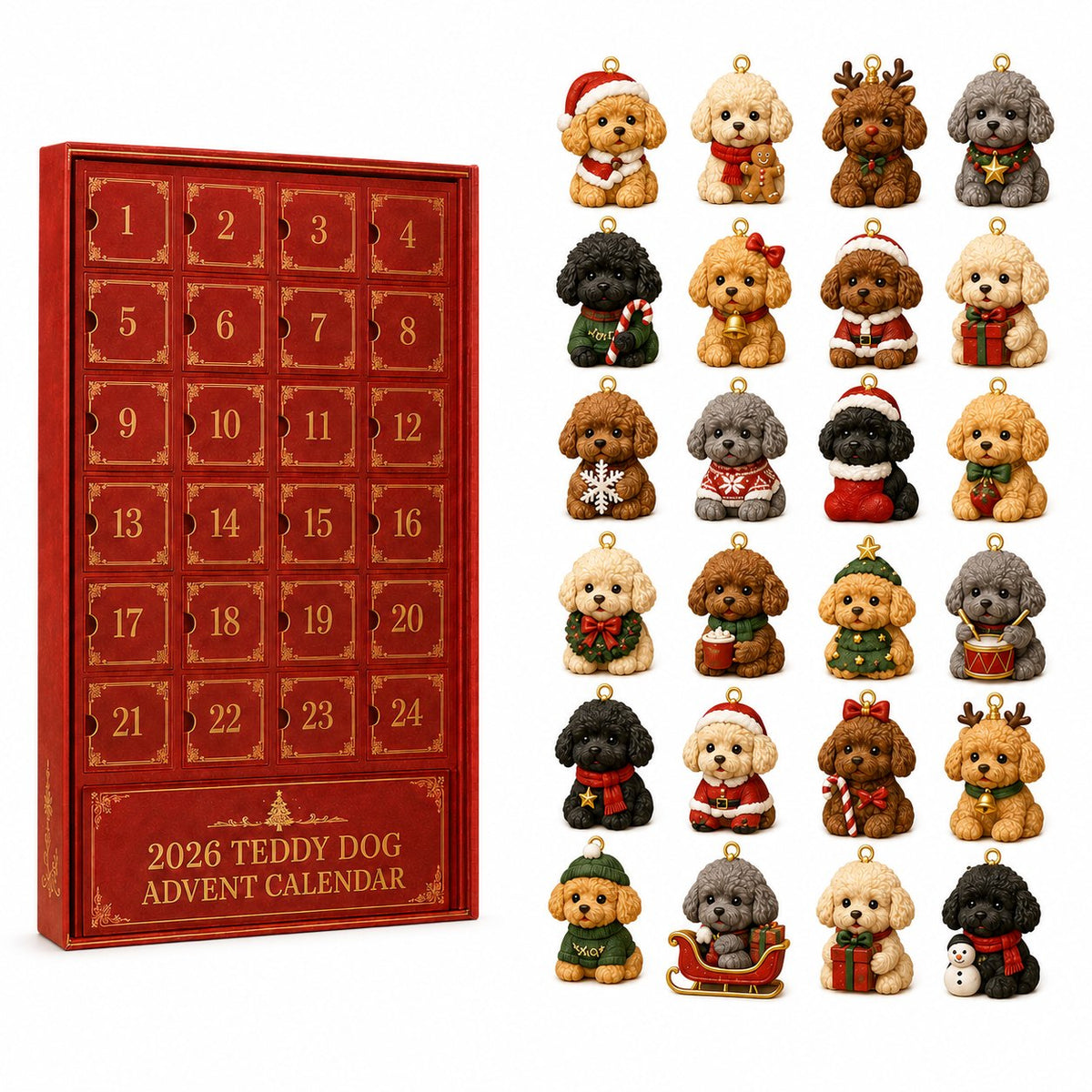 2026 Teddy Dog Christmas advent calendar