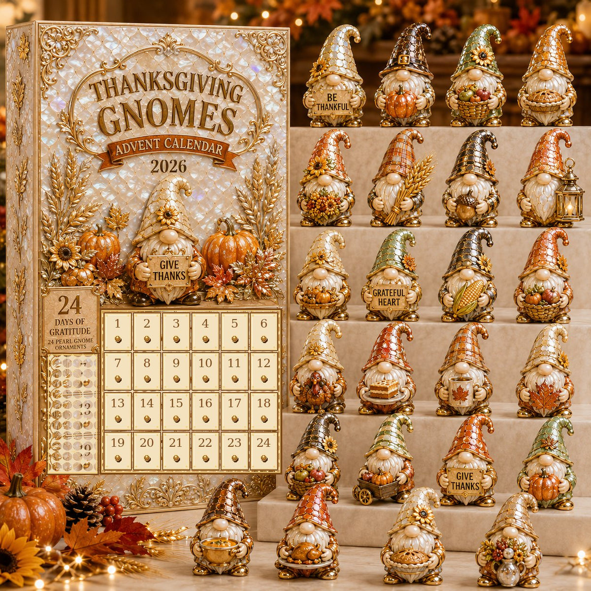 24-Day Gnomes Thanksgiving advent calendar