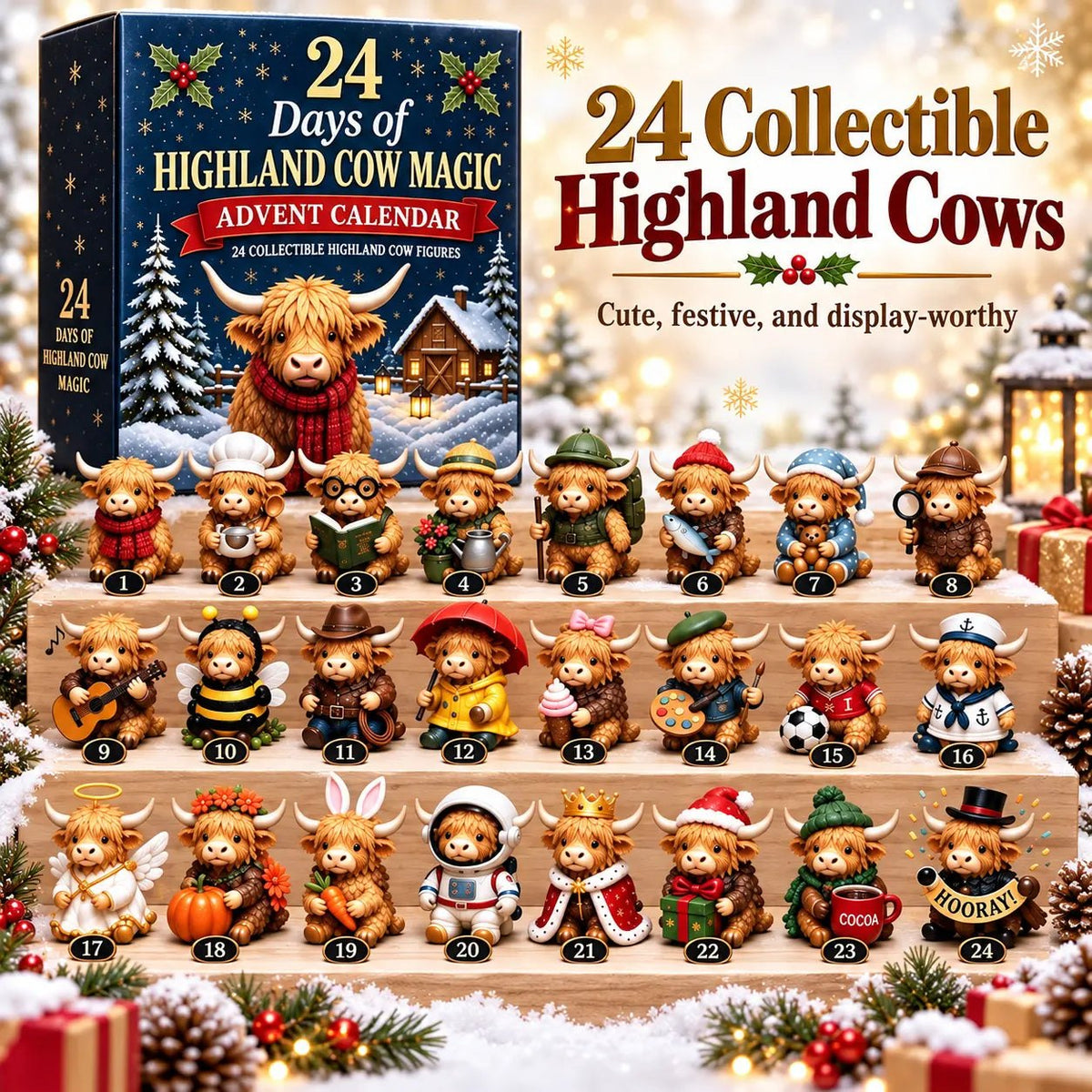 24-Day Highland Cow advent calendar