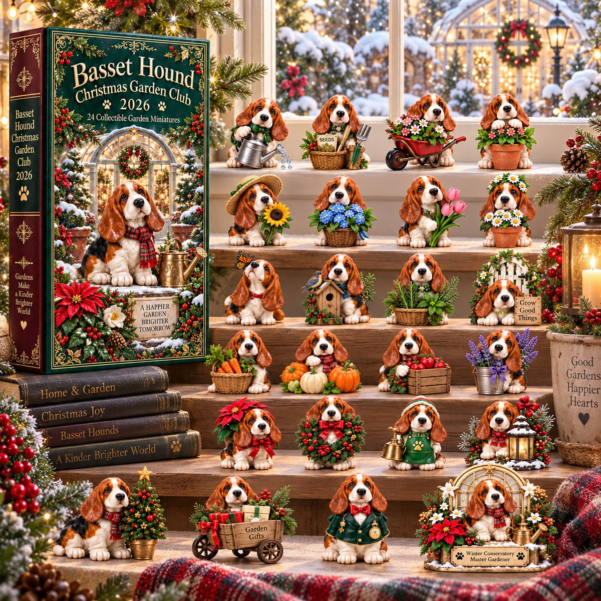 24 Days of Garden Joy — Basset Hound Christmas Garden Club advent calendar