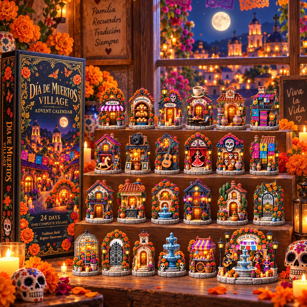 24 Days to Build a Village of Memories — Día de Muertos Village advent calendar