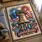 250 Anniversary USA area rug in a living room