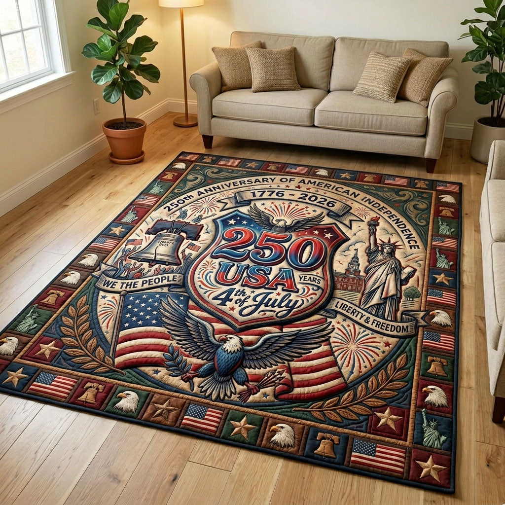 250 USA area rug in a living room