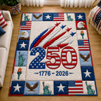 250 USA area rug in a living room