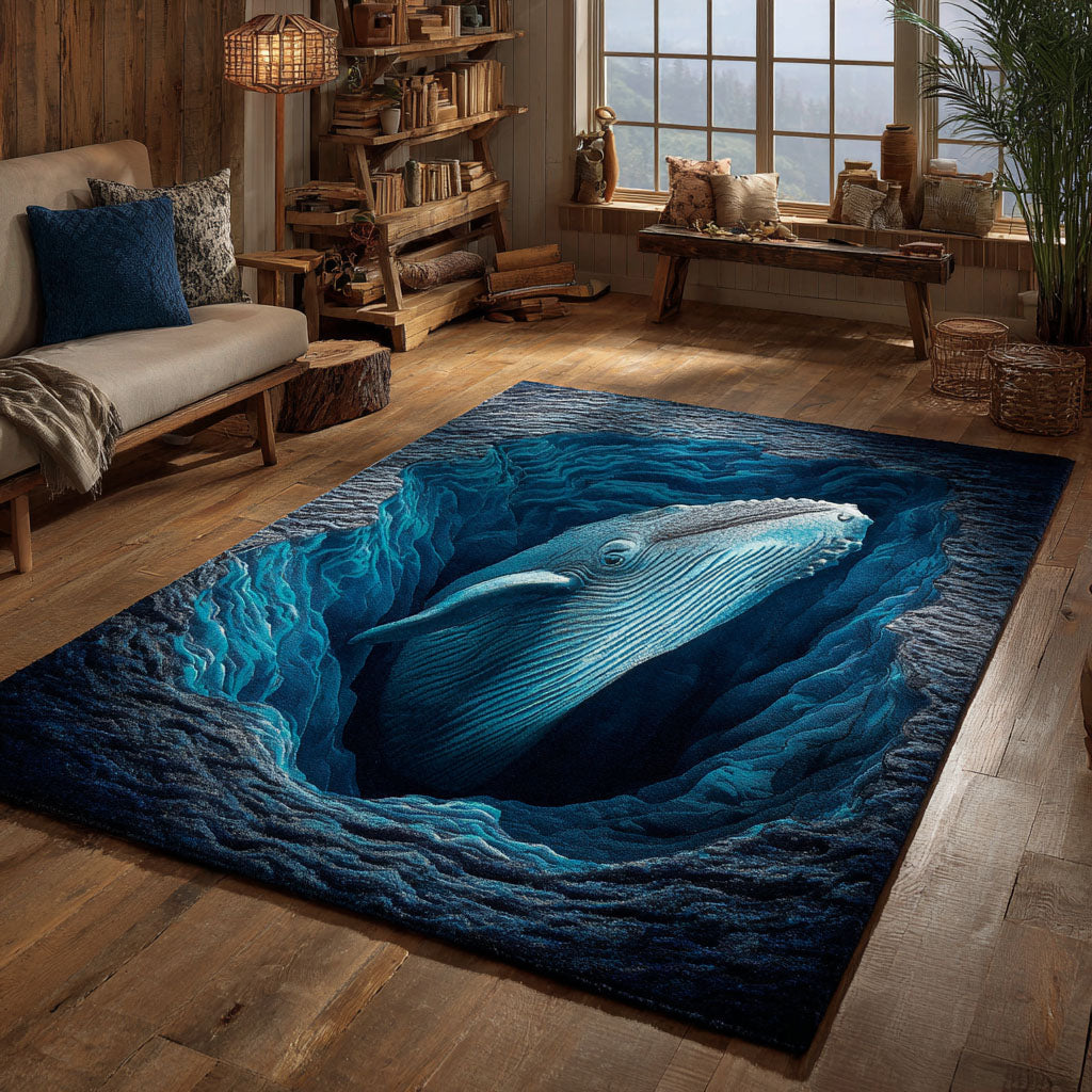 Abyss Guardian area rug in a living room
