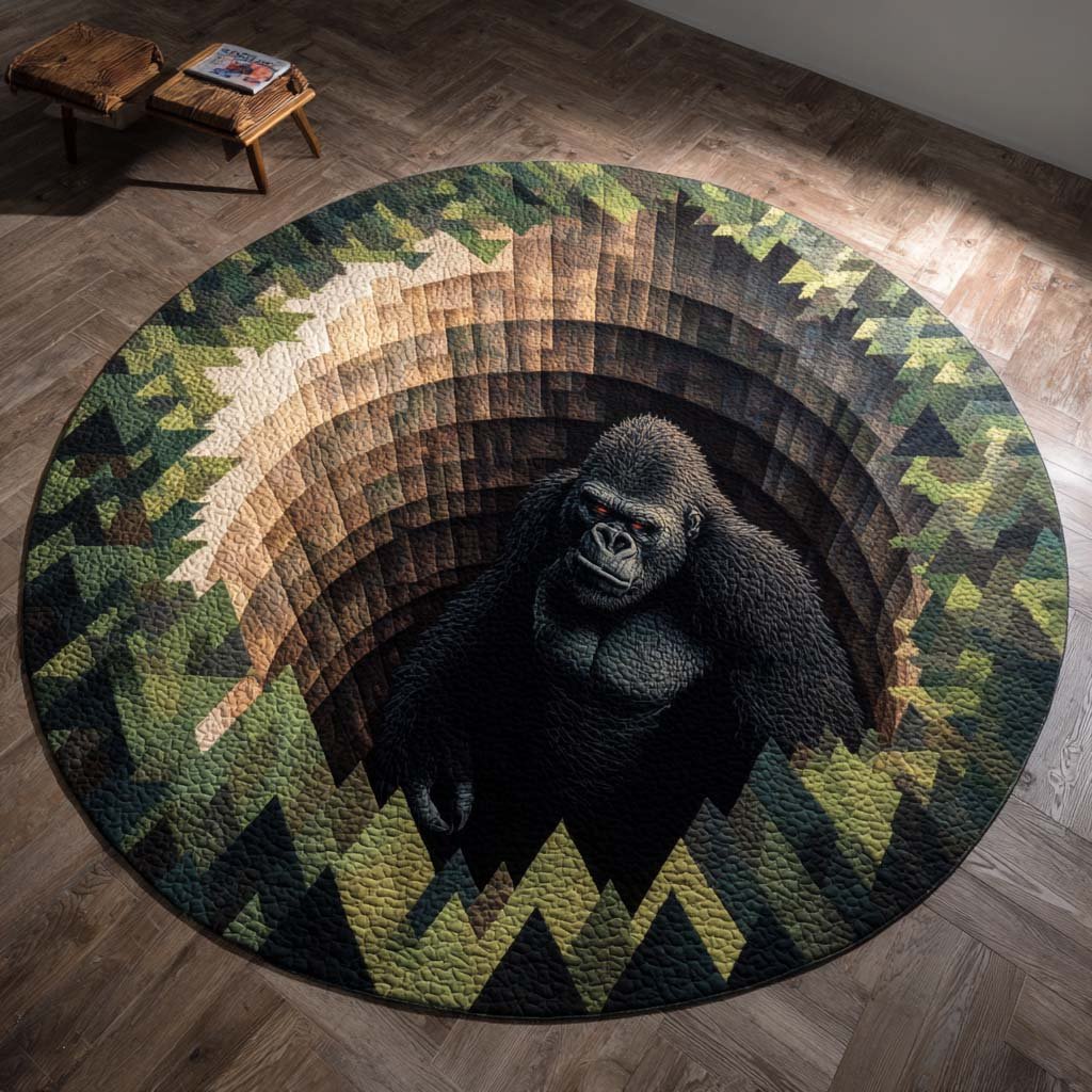 Abyss Guardian Round Mat Rug - washable non-slip printed rug