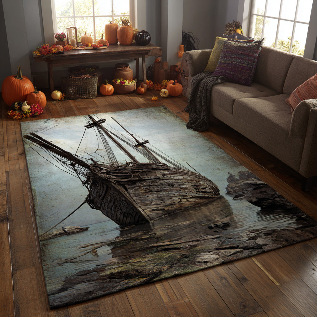 Abyss Horizon area rug in a living room