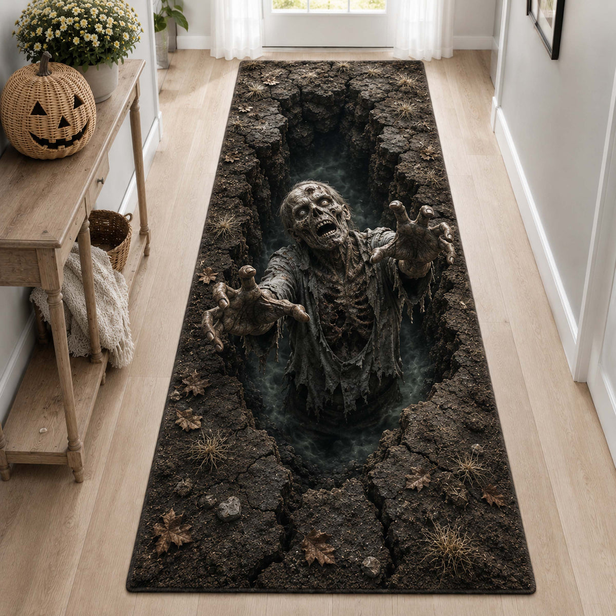 Abyss Hunger Runner Rug - Nature Design | Serene Runner Rug (Design 1) - washable non-slip printed rug