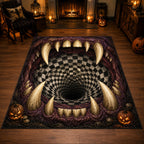Abyss Maw area rug in a living room