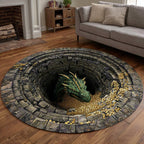 Abyss Serpent Round Mat Rug - washable non-slip printed rug