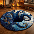 Abyss Tentacles Round Mat Rug - washable non-slip printed rug