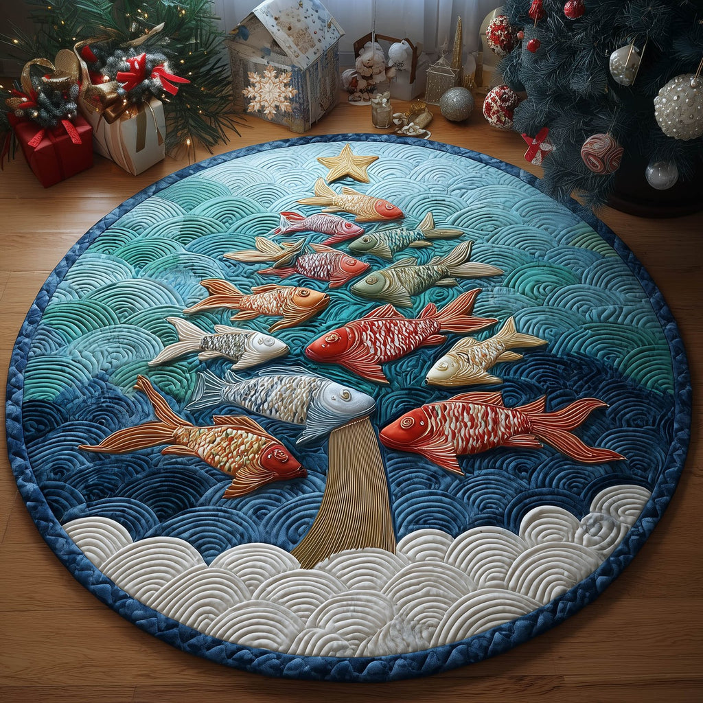 Abyssal Christmas Round Mat Rug - Nature Design | Serene Home Decor