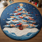 Abyssal Christmas Round Mat Rug - washable non-slip printed rug