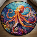 Abyssal Secrets Round Mat Rug - washable non-slip printed rug