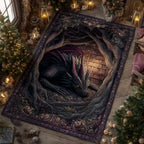 Abyssal Void Serpent area rug in a living room