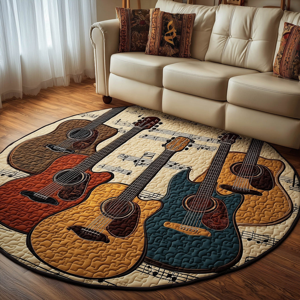 Acoustic Guitar Round Mat Rug GFTONT5104