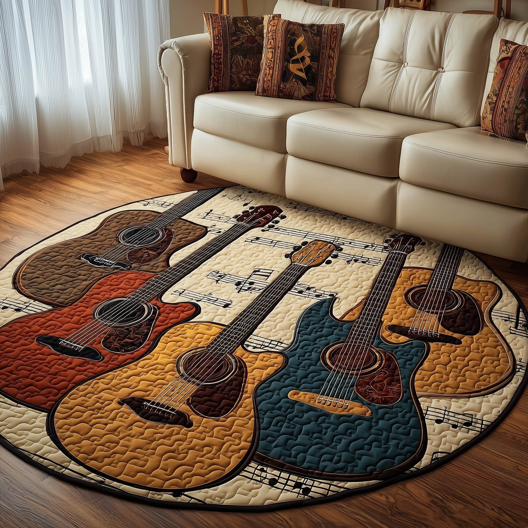 Acoustic Guitar Round Mat Rug GFTONT5104