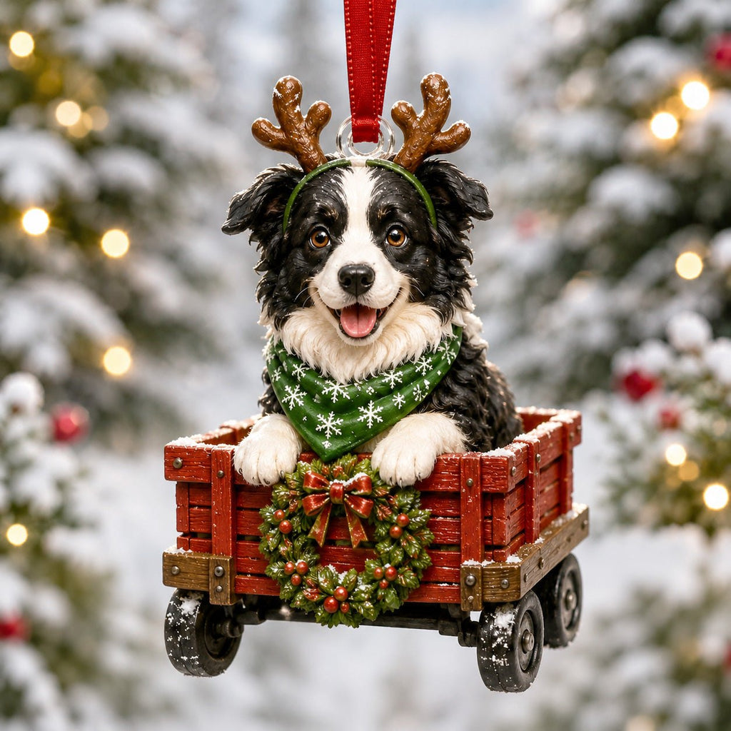 Adorable Collie Christmas Ornament