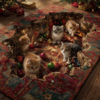 Adorable Cats area rug in a living room