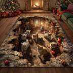 Adorable Cats area rug in a living room