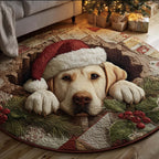 Adorable Labrador Round Mat Rug - washable non-slip printed rug
