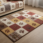 Adorable Paw area rug in a living room