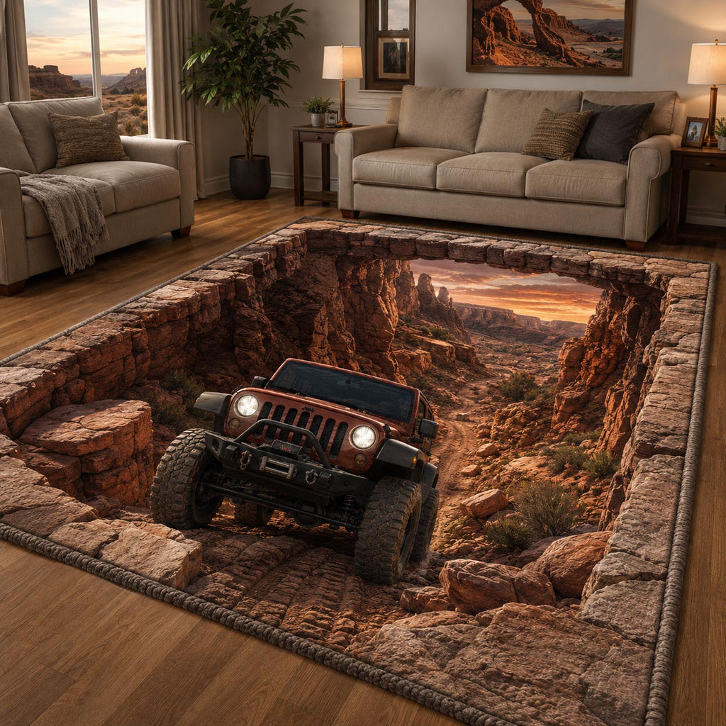 Adventure Ride area rug in a living room
