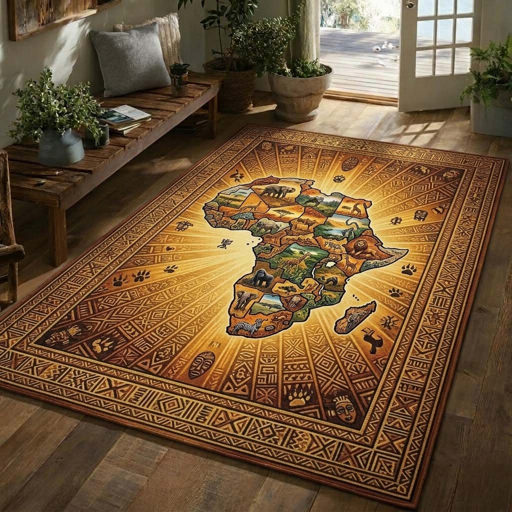 Africa Heritage area rug in a living room
