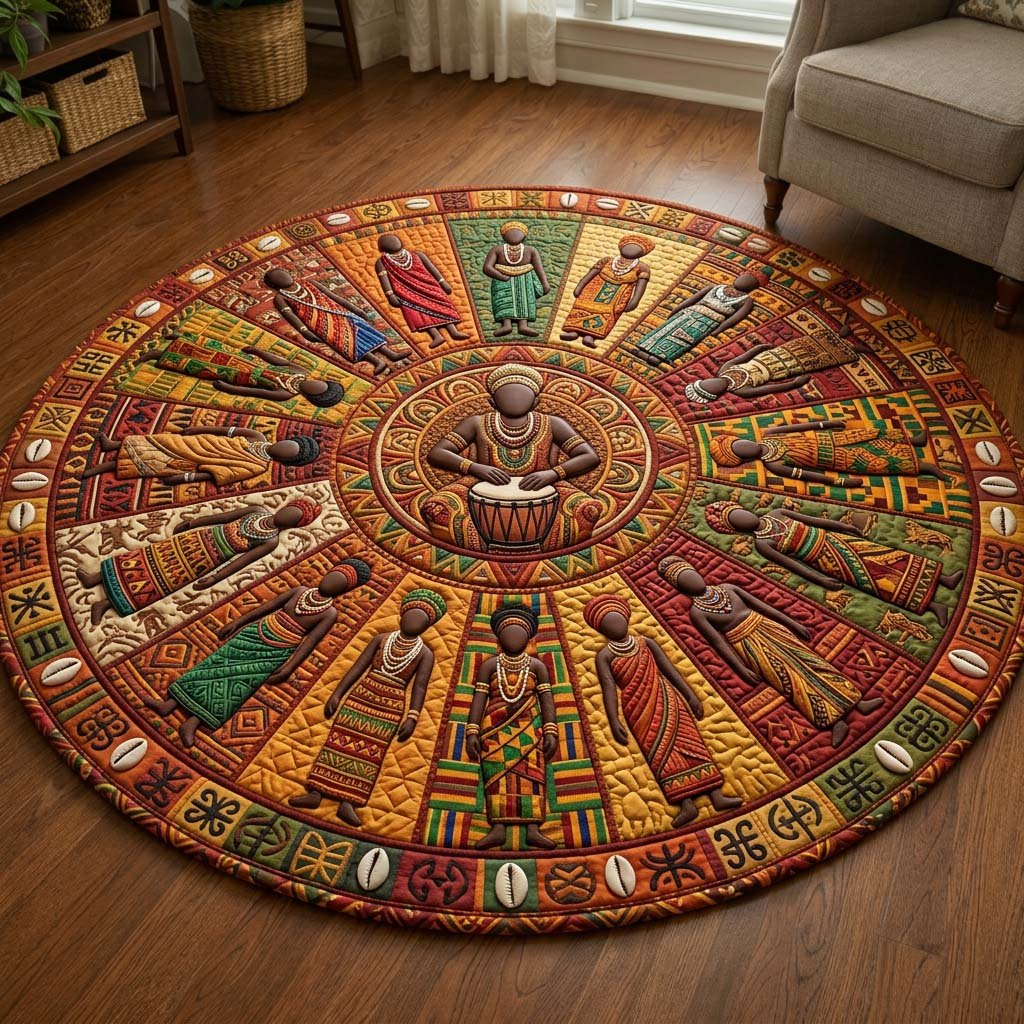 Africa Heritage Round Mat Rug - Nature Design | Serene Home Decor