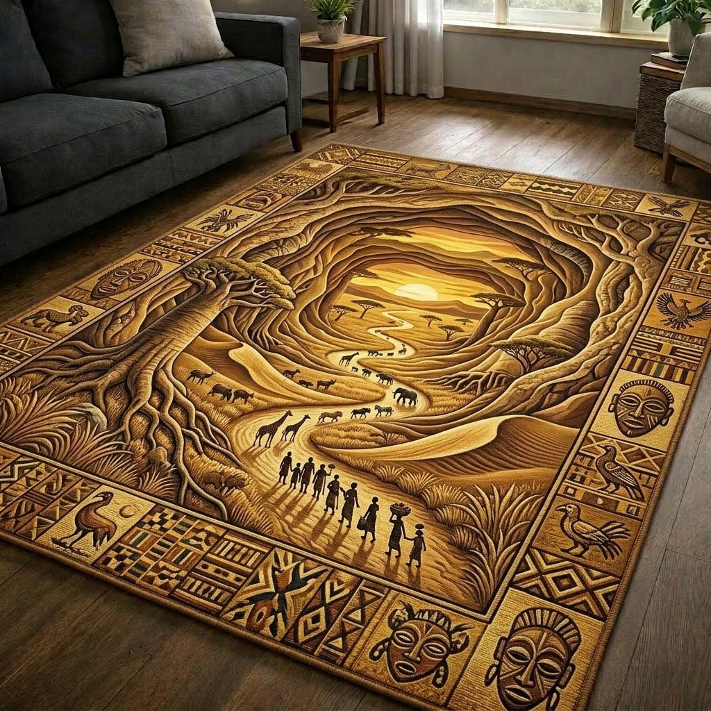Africa Legacy area rug in a living room