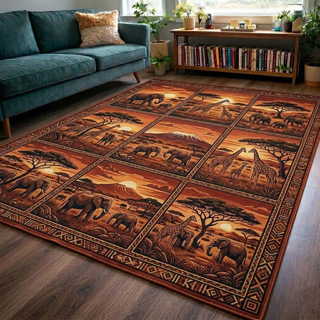 Africa Legacy area rug in a living room