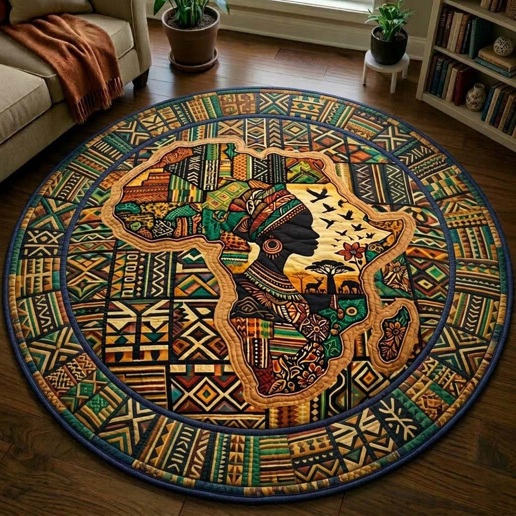 Africa Legacy Round Mat Rug - Nature Design | Serene Home Decor