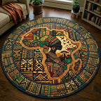 Africa Legacy Round Mat Rug - Nature Design | Serene Home Decor