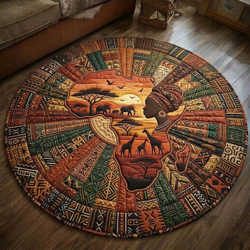 Africa Legacy Round Mat Rug - Nature Design | Serene Home Decor