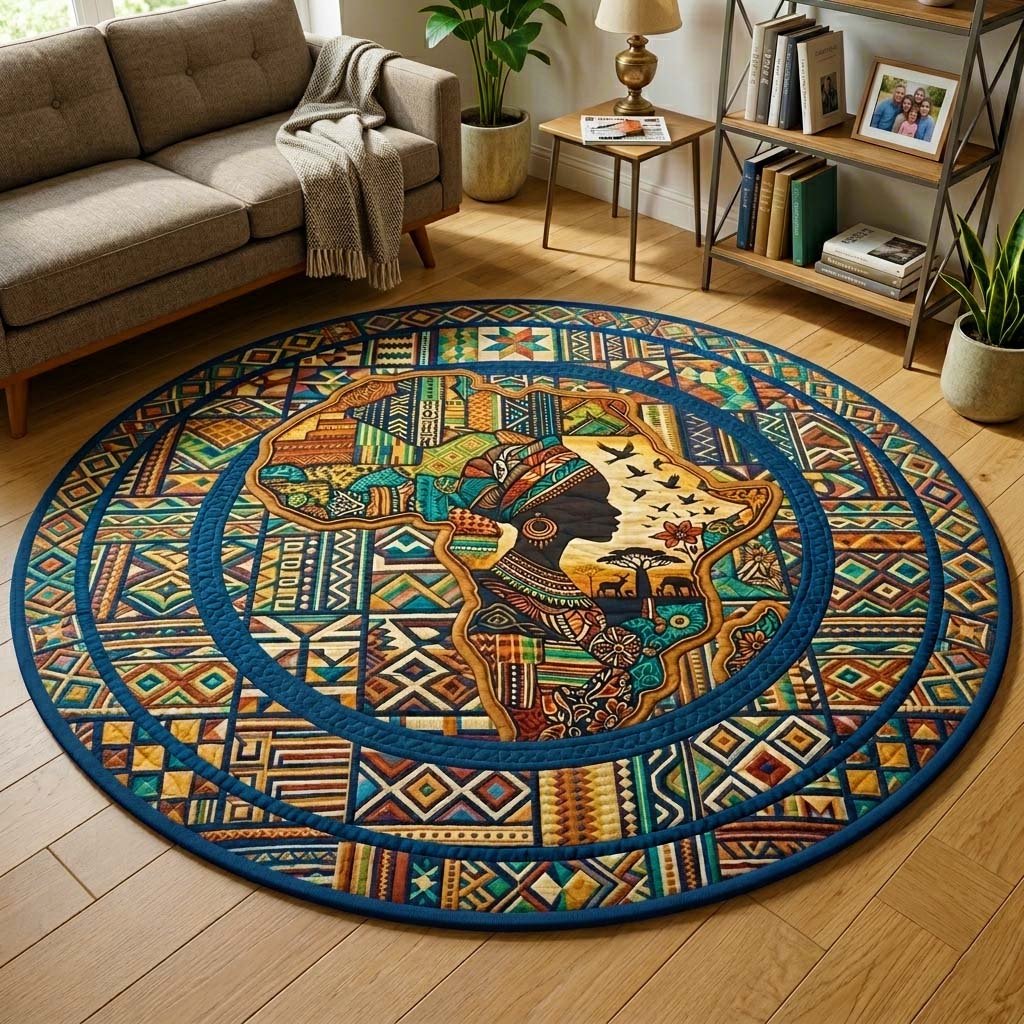Africa Legacy Round Mat Rug - Nature Design | Serene Home Decor