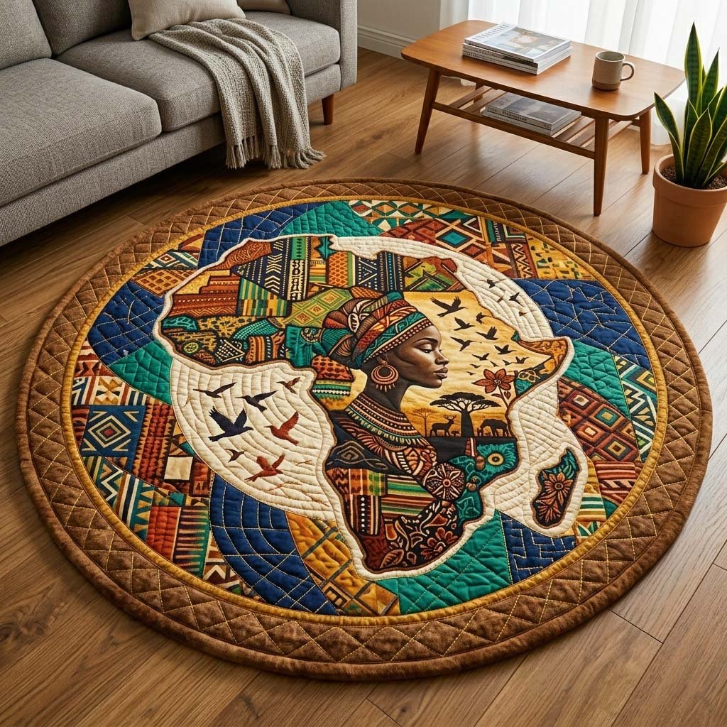 Africa Legacy Round Mat Rug - Nature Design | Serene Home Decor