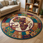 Africa Legacy Round Mat Rug - Nature Design | Serene Home Decor