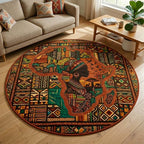 Africa Legacy Round Mat Rug - Nature Design | Serene Home Decor