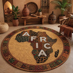 Africa Map Round Mat Rug - Nature Design | Serene Home Decor
