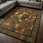 Africa Queen Spirit area rug in a living room