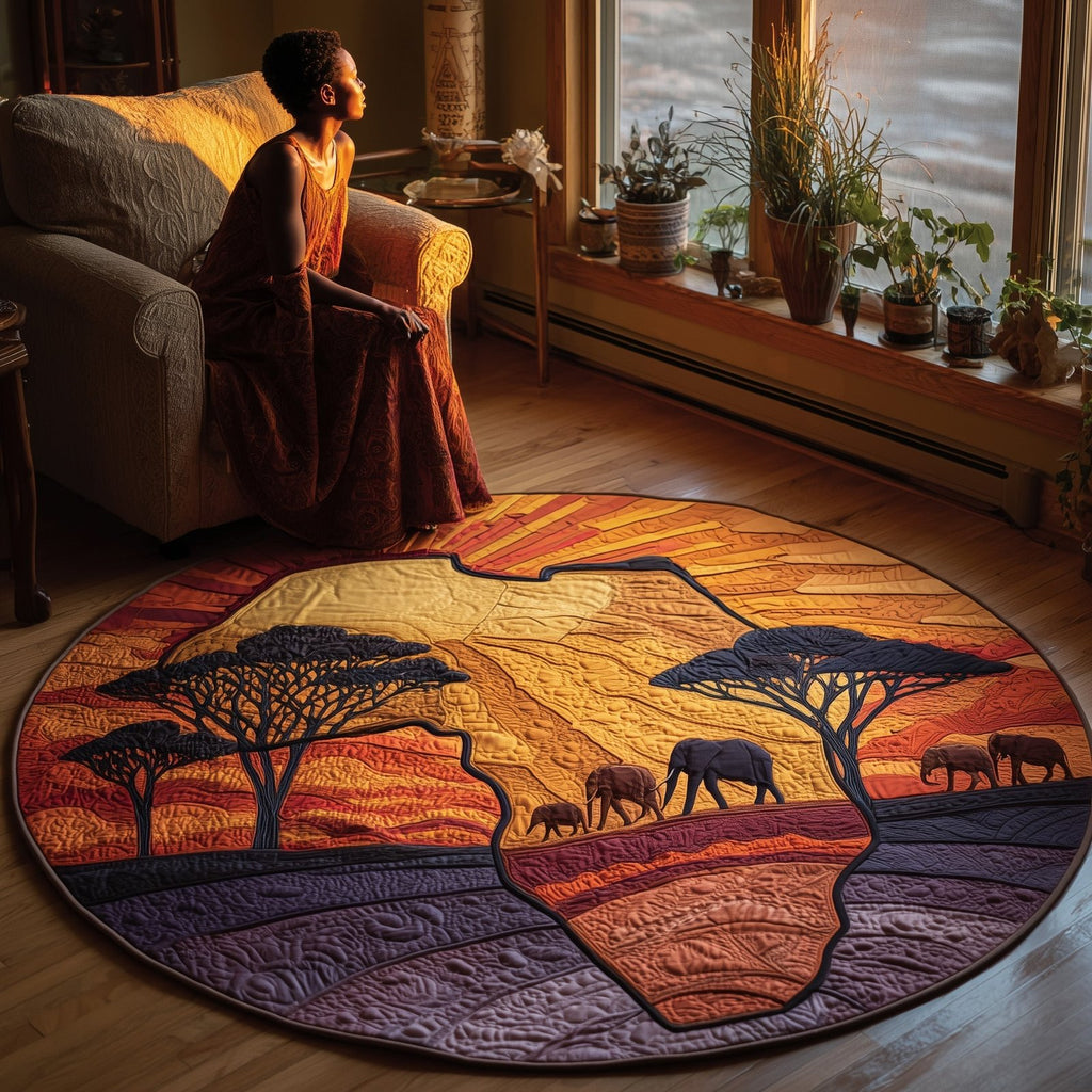 African Dream Round Mat Rug - Nature Design | Serene Home Decor