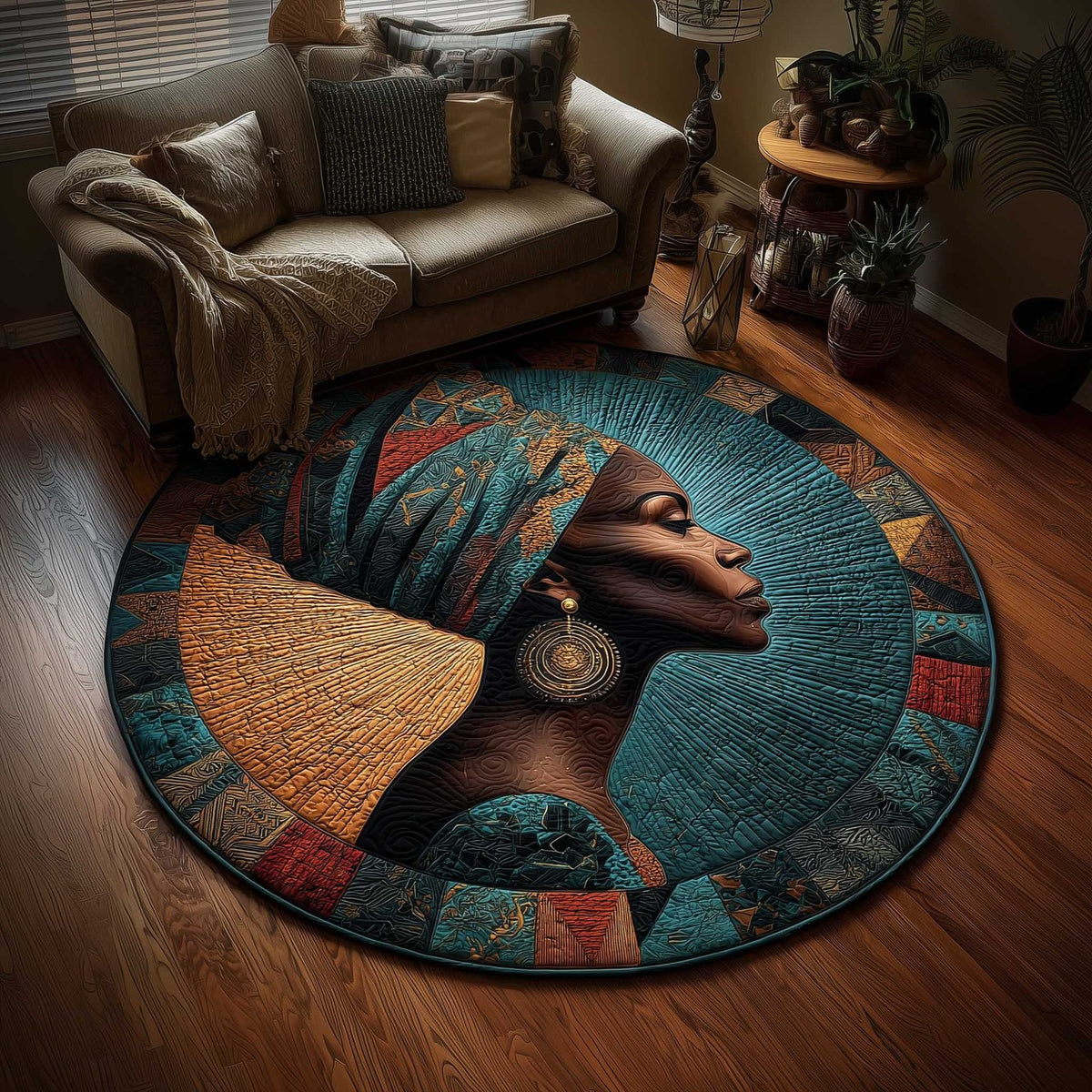 African Dream Round Mat Rug - Nature Design | Serene Home Decor