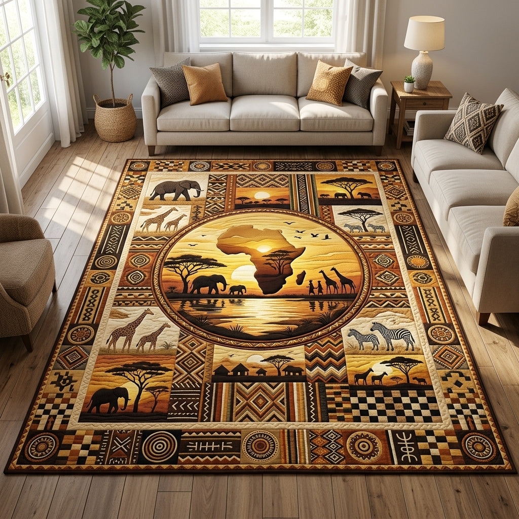 African Heritage area rug in a living room