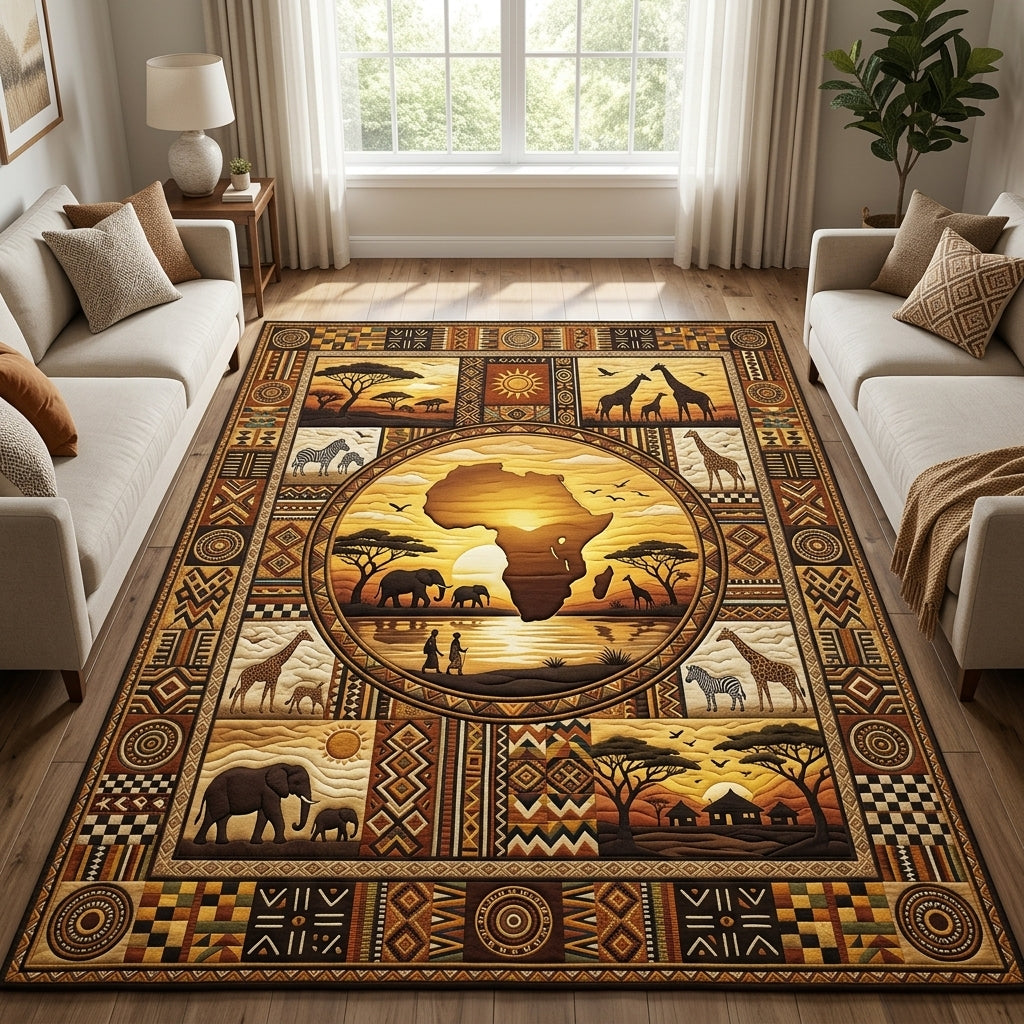 African Heritage area rug in a living room