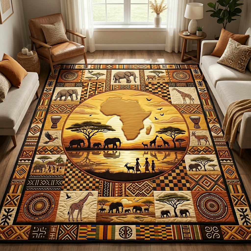African Heritage area rug in a living room