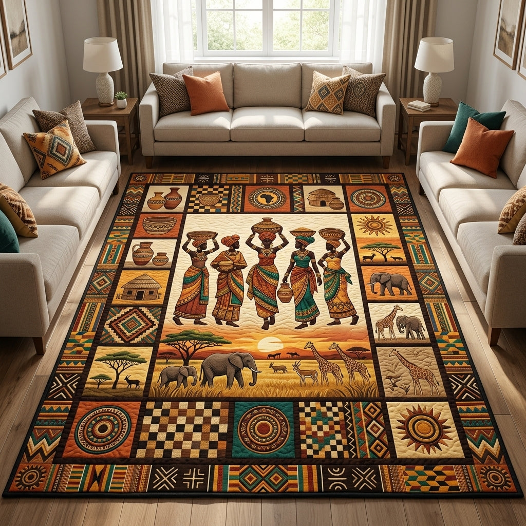 African Heritage area rug in a living room