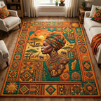 African Heritage area rug in a living room